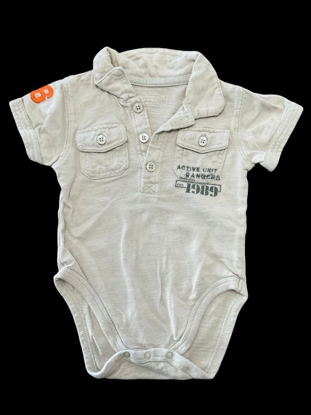 🌻10/$25 - Tan Military Themed Polo Onesie